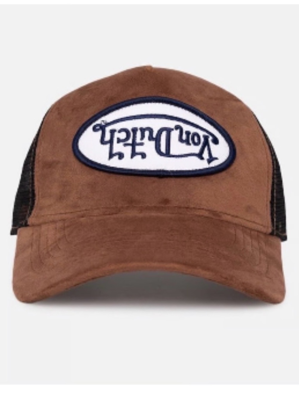 Von Dutch Velvet / Brown Suede-Look Trucker Hat. - Picture 2 of 7
